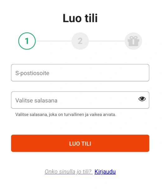 Rekisteröityminen  